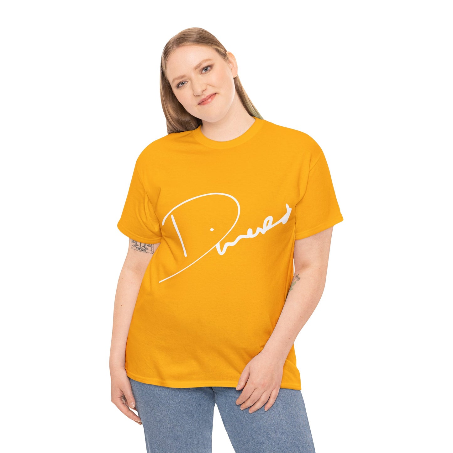 Dinero Signature Tee - Middle White Signature