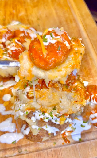 Funky Twice Baked Buffalo Chicken Potato