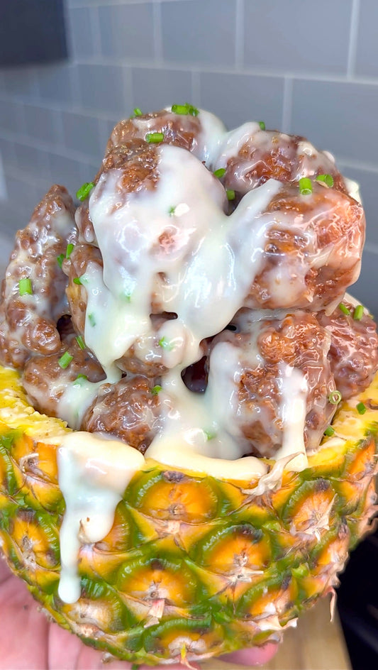 Dinero’s Pineapple Jerk Coconut Chicken Bowl