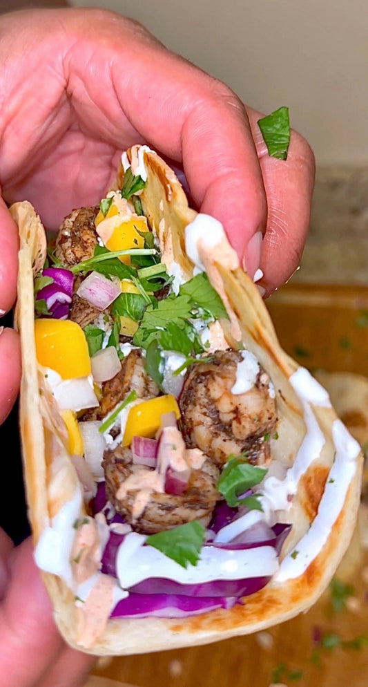 Caribbean Mango Shrimp Tacos